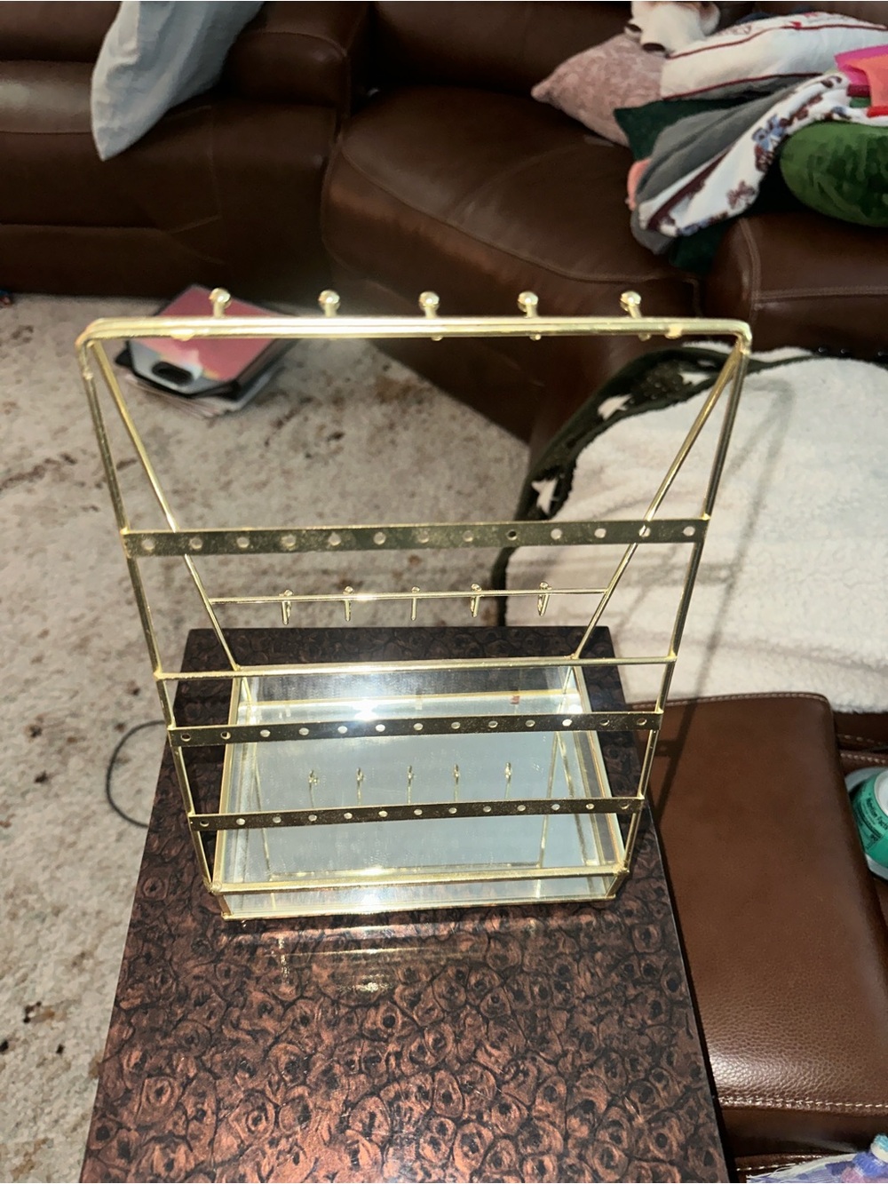 Gold Jewelry Organizer Stand - Elegant Home Storage